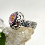 Peony Art Glass Sterling Nouveau Ring - Shape Of Fire Jewelry Australia
