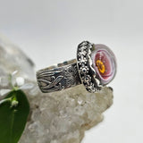 Peonies Art Glass Sterling Nouveau Ring - Shape Of Fire Jewelry Australia