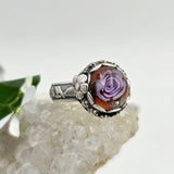 Art Glass Rose Sterling Ring - Shape Of Fire Jewelry Australia