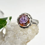 Art Glass Rose Sterling Ring - Shape Of Fire Jewelry Australia