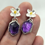 Amethyst Floral Sterling Earrings