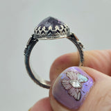 Faceted Amethyst & Butterfly Sterling Ring