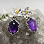 Amethyst Floral Sterling Earrings