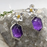 Amethyst Floral Sterling Earrings