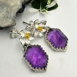 Amethyst Floral Sterling Earrings