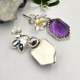 Amethyst Floral Sterling Earrings