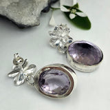 Lavender Amethyst Floral Sterling Earrings