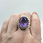 Faceted African Amethyst Sterling Ring