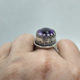 Faceted African Amethyst Sterling Ring