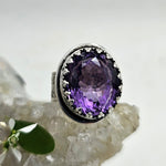 Faceted African Amethyst Sterling Ring