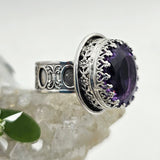 Faceted African Amethyst Sterling Ring