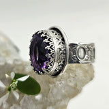 Faceted African Amethyst Sterling Ring