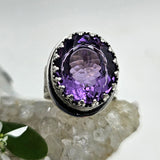 Faceted African Amethyst Sterling Ring