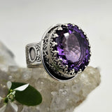 Faceted African Amethyst Sterling Ring