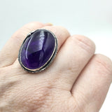 Large Amethyst Sterling Ring